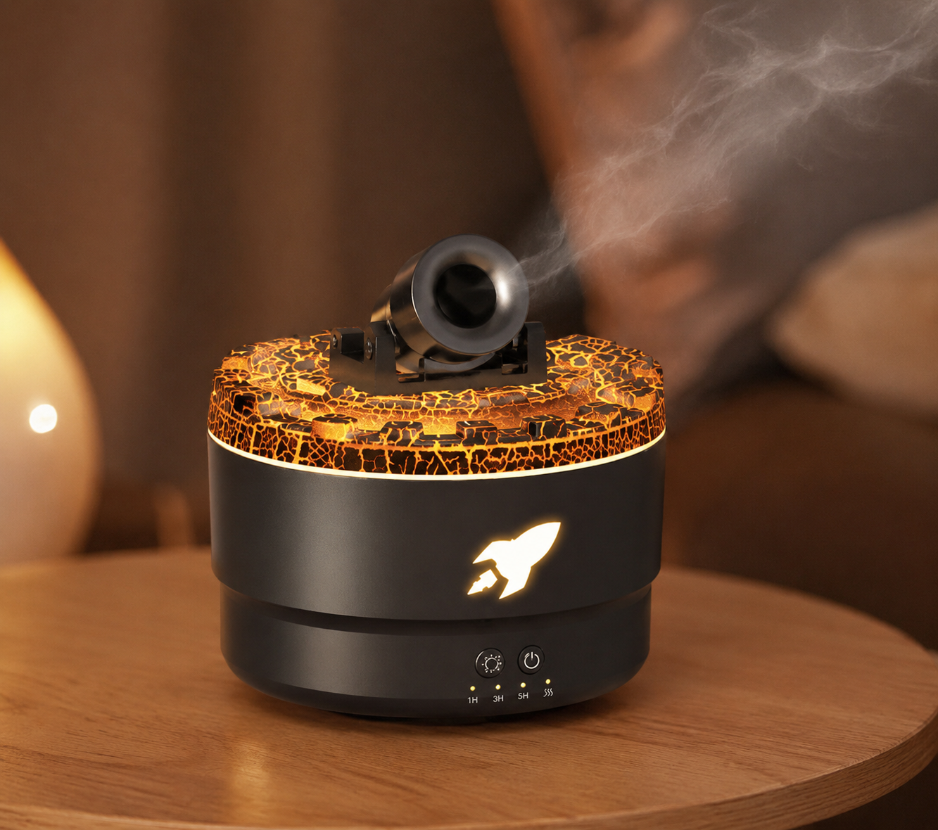 HUMIDIFICADOR VOLCAN 3D CON Aromaterapia y luz LED